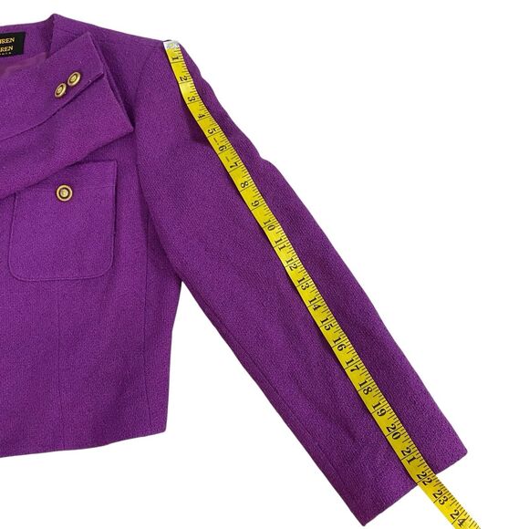 Lauren Meren Blazer Womens 10 Vtg Purple Jacket Officecore Corpcore Career Work - Picture 10 of 12